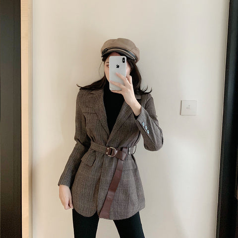 Blazer rétro de style britannique pour femme