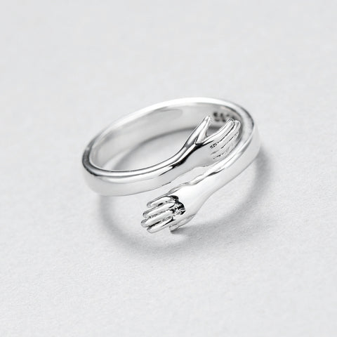 Bague de couple étreinte d'amour