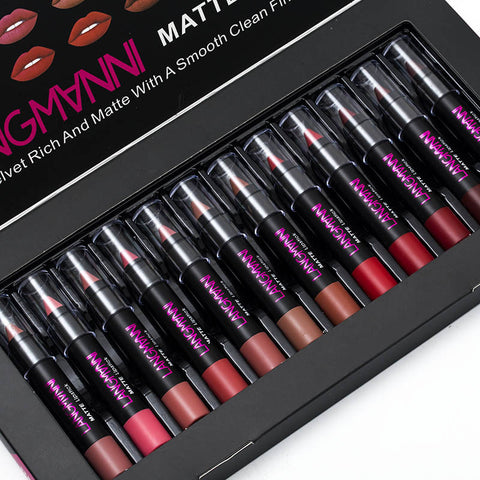 Ensemble de rouges à lèvres - Lot de 12 rouges à lèvres - Rouge à lèvres nude - Rouges à lèvres nudes