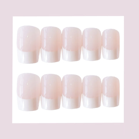 24 Pieces Of French Long Fake Nails - Fashionner