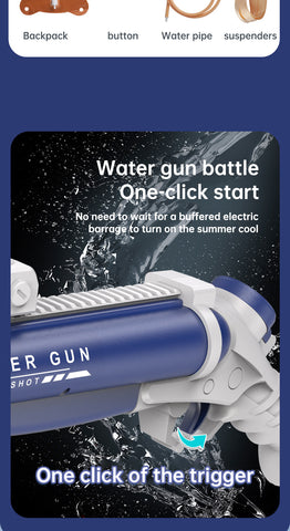 Pistolet à eau électrique à double tube, jouet de plein air pour les jeux d'eau et les batailles
