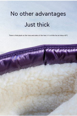 Thick Cotton Shoes Winter Fleece-lined Warm Women's Mid-calf Lightweight Non-slip Snow Boots - Fashionner