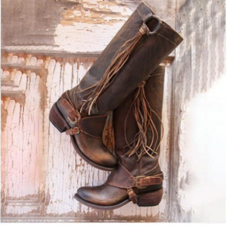 Korean Style High Tube Long Rider Boots - Fashionner