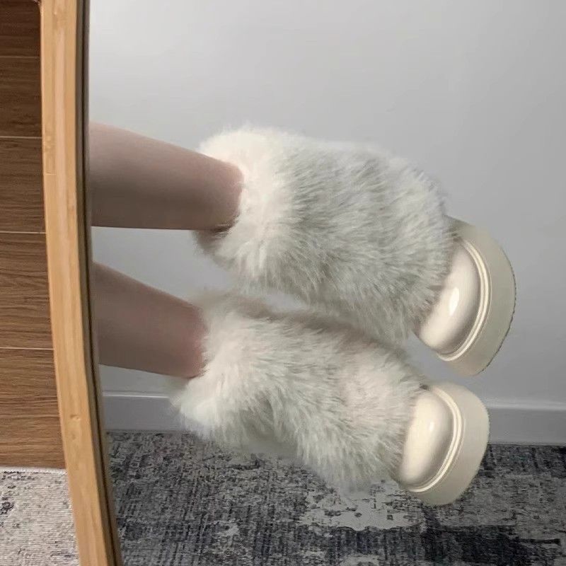 Snow Boots Winter Fleece-lined Thermal Furry Shoes - Fashionner