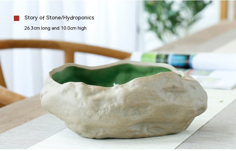 Stoneware Ceramic Flower Pot Chinese Stoneware Hydroponic Bowl