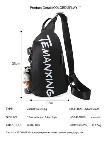 Chest Sports Student Shoulder All-match Boys Waist Bag Crossbody Small Female Messenger Bag Men - Fashionner