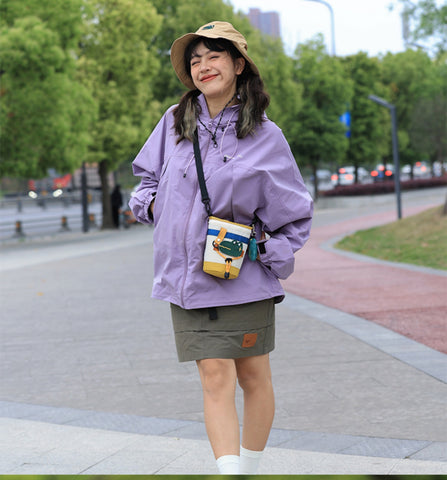 Sac seau portable à bandoulière unique de style camping mignon