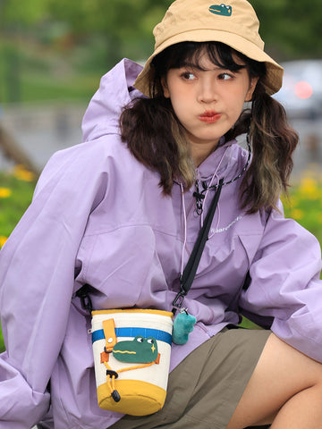 Sac seau portable à bandoulière unique de style camping mignon