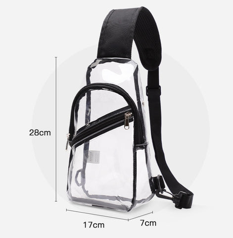 Sac de poitrine transparent étanche en PVC pour homme