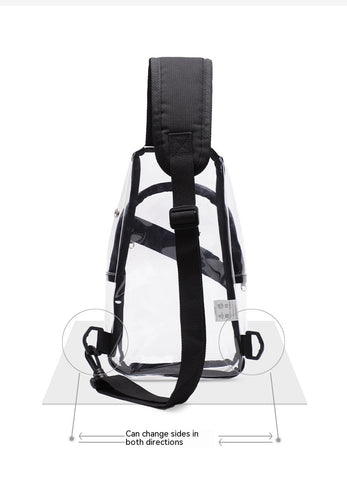 Sac de poitrine transparent étanche en PVC pour homme