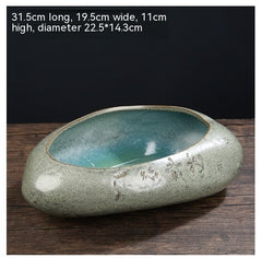 Non-porous Hydrocotyle Bowl Lotus Sleeping Lotus Lotus Flowerpot Cylinder Ceramic Stone Succulents Extra Large Hydroponic Vessel