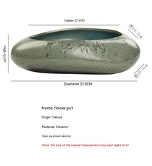 Non-porous Hydrocotyle Bowl Lotus Sleeping Lotus Lotus Flowerpot Cylinder Ceramic Stone Succulents Extra Large Hydroponic Vessel