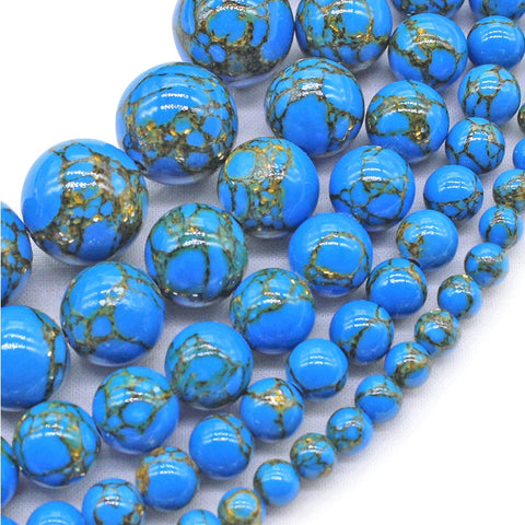 Perles de ficelle à faire soi-même en turquoise bleu foncé soie dorée