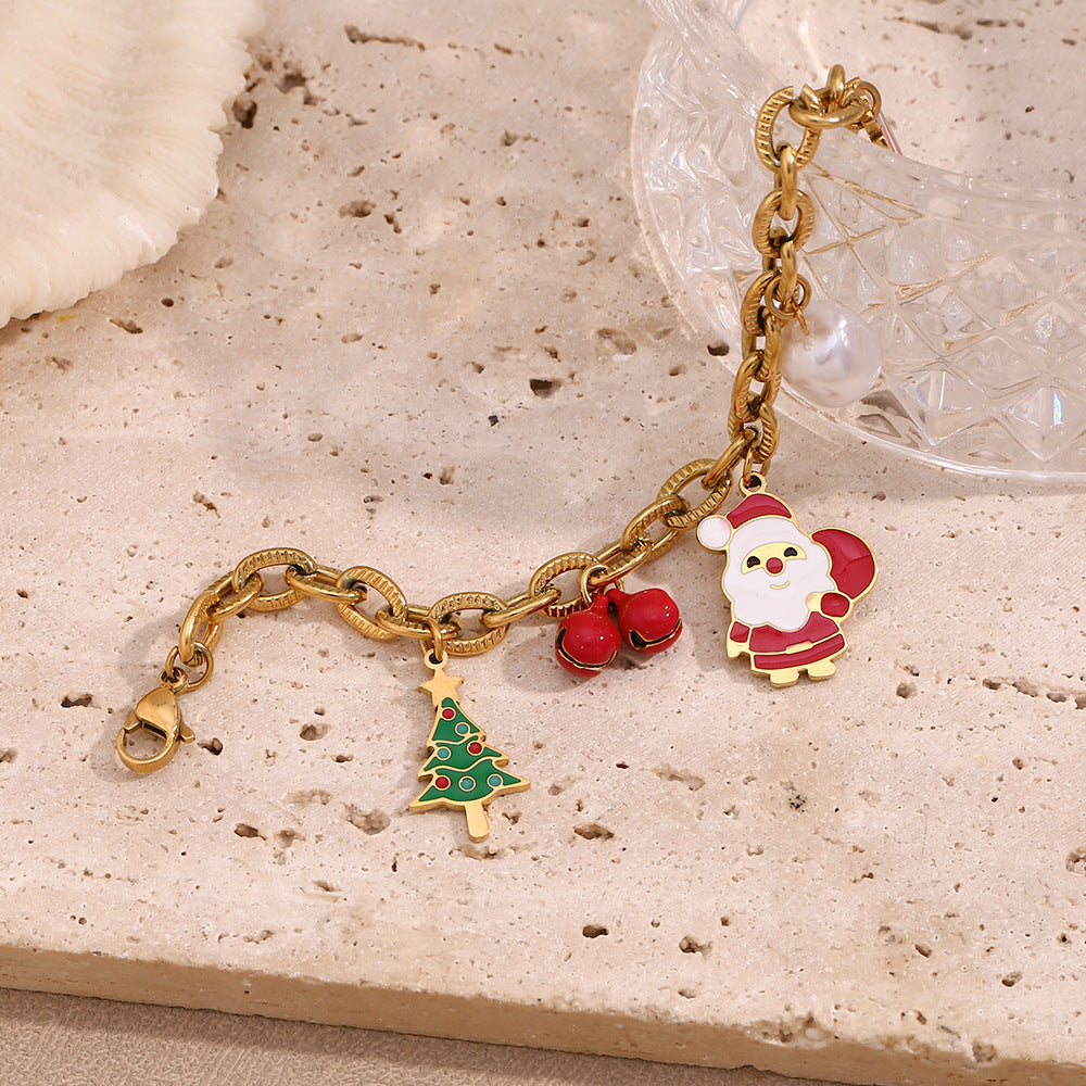 O-shaped Chain Cute Cartoon Santa Claus Socks Bracelet