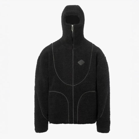 Veste à Capuche Zippée en Laine d'Agneau pour Homme, Sweat-shirt Décontracté avec Motif Lignes Patchwork
