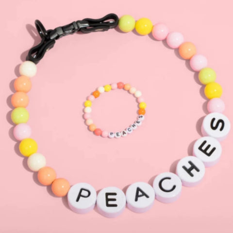 Pet Beaded Name Collar With Bracelet Set Custom Dog Collar With Beads DIY Name Dog Letter Necklace Dog Pearl Beaded Collar