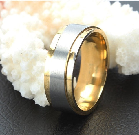 Bague en acier au titane tendance, avec diamant, pour couple