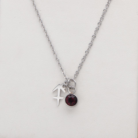 Buy Western Birthstone Necklace With 12 Zodiac Gemstone Pendants online at Fashionner.