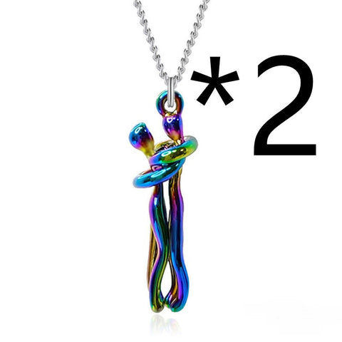 Collier Hot Sale Câlin Affectueux Collier Couple Anniversaire Saint-Valentin Cadeau Mode Punk Style Urbain Pendentif Collier