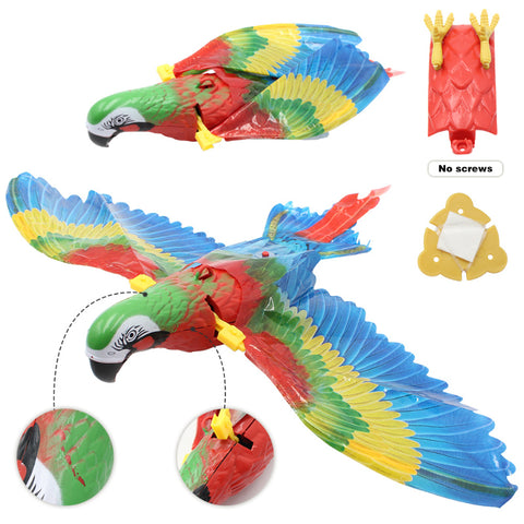 Simulation Oiseau Chat Jouets Interactifs pour Animaux de Compagnie Aigle Volant Suspendu Jouets Taquins pour Chatons Chiens Animaux Accessoires pour Chats Fournitures