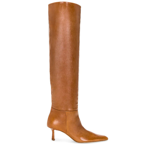 European And American Style Square Toe Cowboy Boot Women's Casual Pleated Pile Style Boots Stiletto Heel - Fashionner