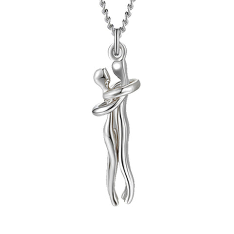 Love Hug Necklace Unisex Men Women Couple Jewelry Simple Temperament Clavicle Chain Valentines Day Lover Gift - Fashionner