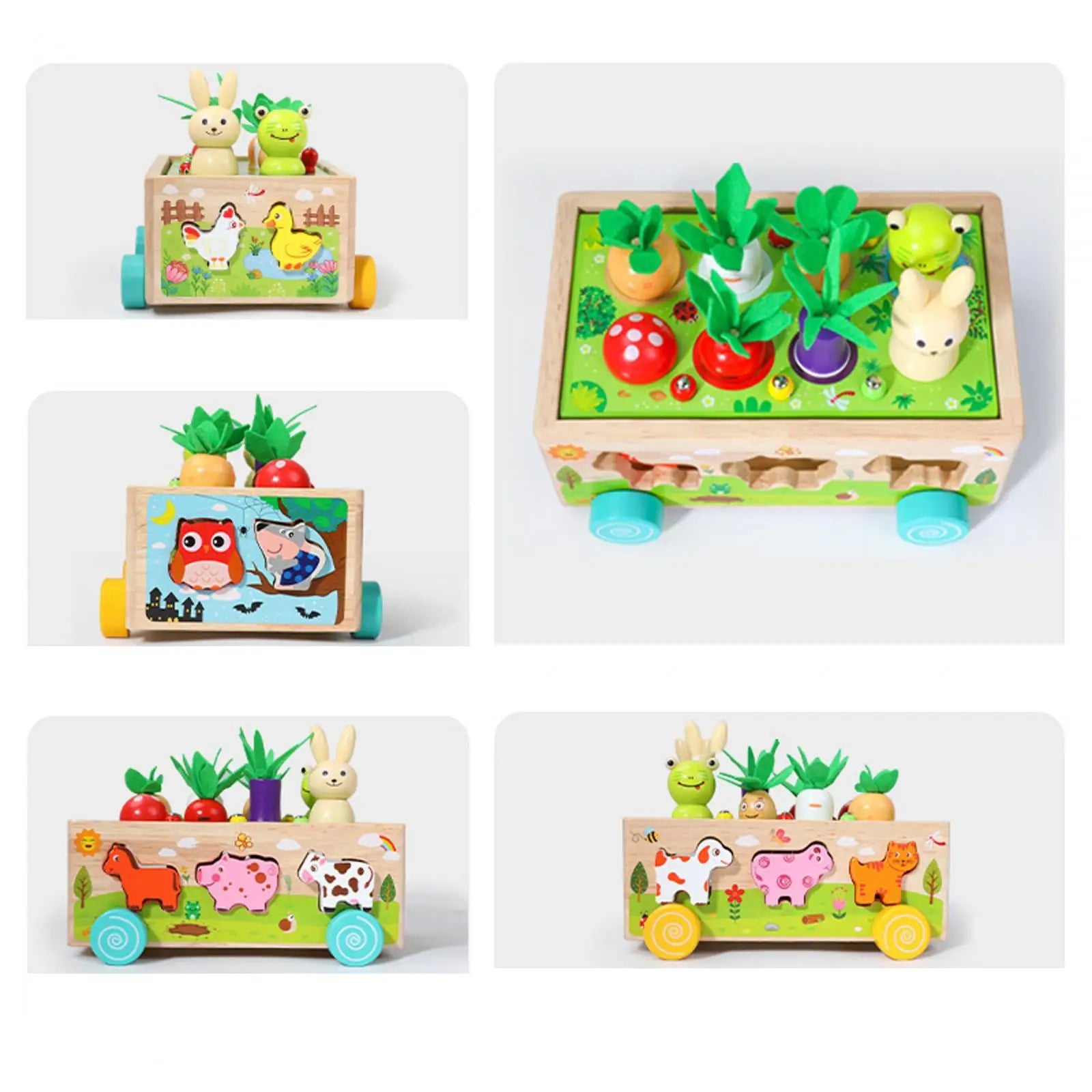Montessori Toys Developmental Toy Carrot Harvest Game Wooden Toy Preschool Learning for Holiday Gift Ages 3 4 5 Years Old Kids - Fashionner