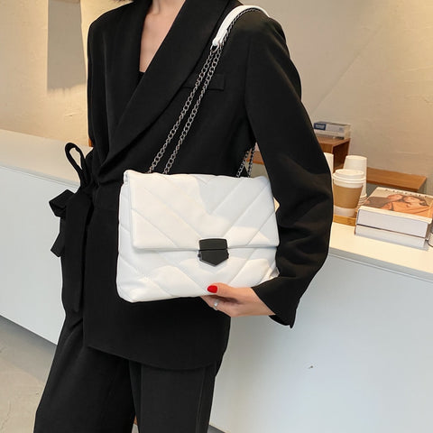 Embroidery Thread Small PU Leather Crossbody Bags for Women Trend Hand Bag Women's Branded Trending Shoulder Handbags - Fashionner