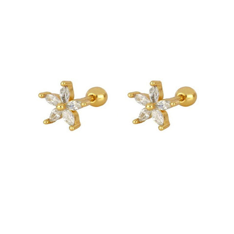Buy Womens Color Zircon Purple Bauhinia Flower Earrings online at Fashionner.
