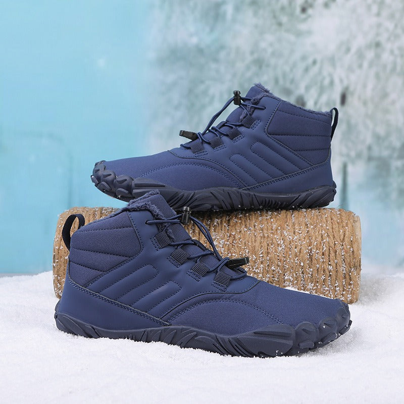 Five Finger Outdoor Sports Cotton Shoes, Men's and Women's Plush Warm Boots, Wear resistant, Non slip, Snow Boots, Winter Thickened Couple Shoes - Fashionner