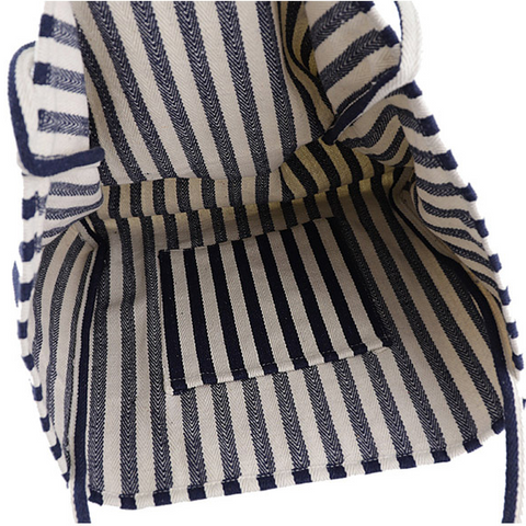 Striped Canvas Bags High Capacity Shoulder Bags For Women Fashion Shopper Handbags Casual Shopping Totes - Fashionner