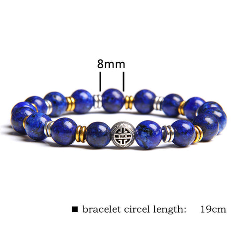 Bracelet en perles de pierre volcanique pour couple et yoga