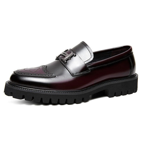 Open edge bead matte craft leather shoes, men's wiping color dual color upper, men's shoe cover - Fashionner