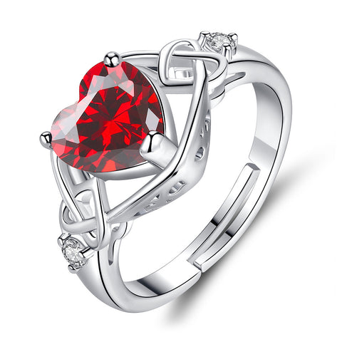 Heart-shaped Ruby Jewelry Suit - Fashionner