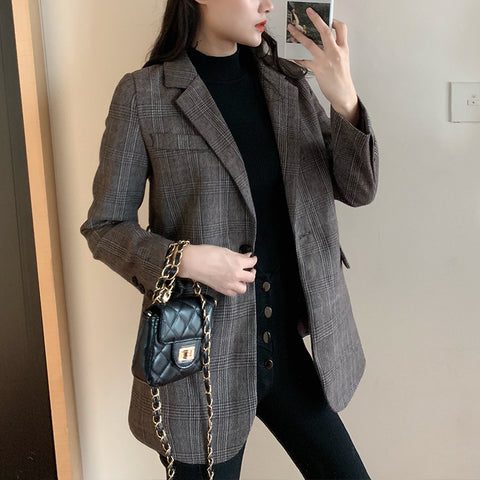 Blazer rétro de style britannique pour femme