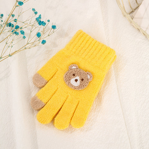 Gants en laine tricotés à cinq doigts pour enfants