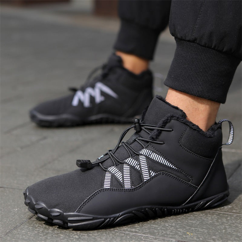 High top snow boots, cross-border new outdoor hiking, camping, and mountaineering shoes, skiing, anti slip, plush, and warm oversized cotton shoes - Fashionner