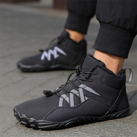 High top snow boots, cross-border new outdoor hiking, camping, and mountaineering shoes, skiing, anti slip, plush, and warm oversized cotton shoes - Fashionner