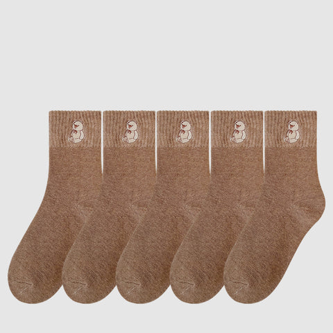 Women's Fashion Terry Padded Warm Solid Colour Socks - Fashionner