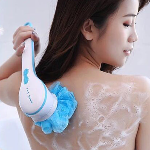 5 In 1 Electric Bath Shower Brush Exfoliation Spin Spa Massage Body Clean Brush Electric Massage Multi-Function Bath Brush Tool - Fashionner