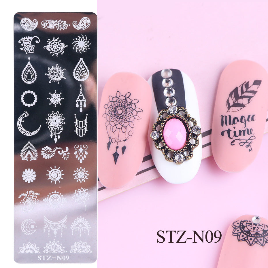 Nail print long steel plate - Fashionner