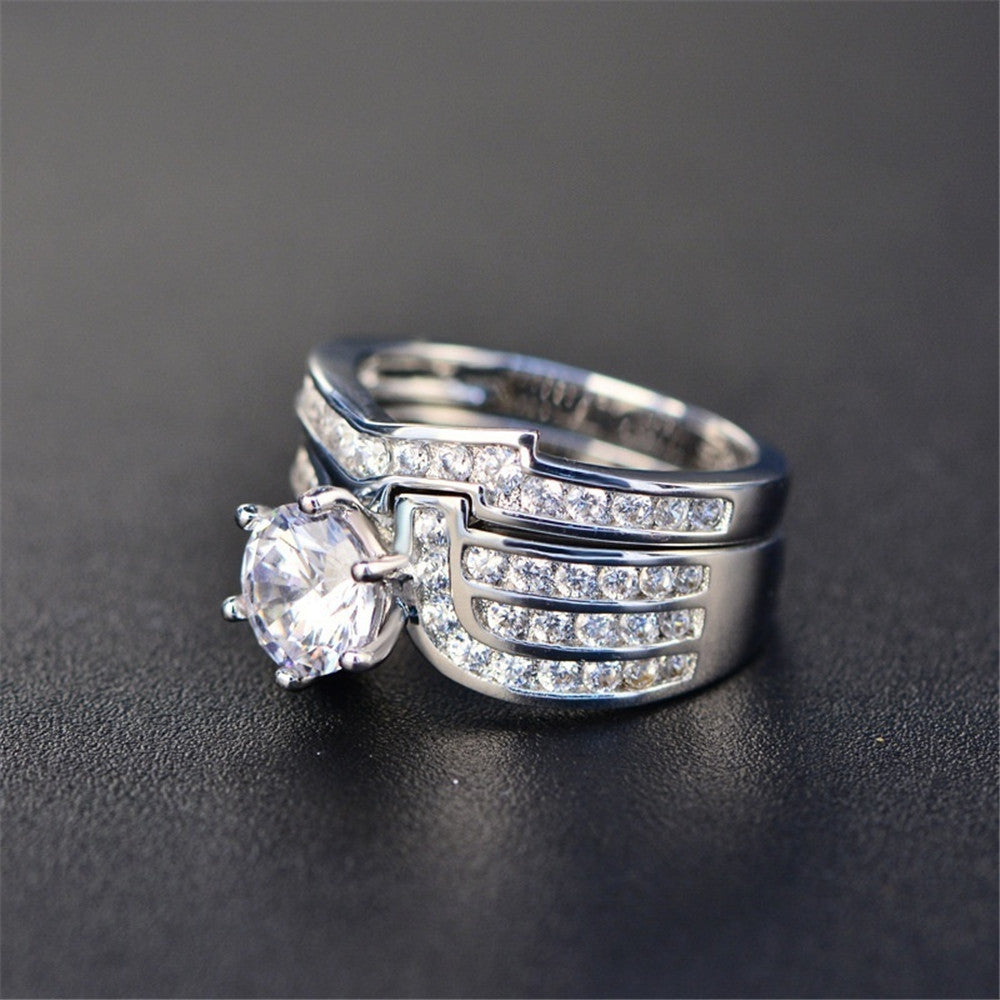 Engagement Zircon Micro-inlay Ring Couple Ring Super