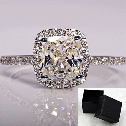 Bagues pour femmes, mariage nuptial, Anelli, bijoux tendance, bague de fiançailles, couleur or blanc, Anillos