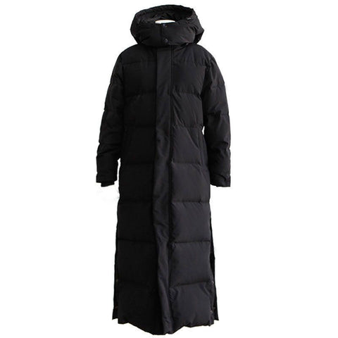 Manteau long d'hiver chaud à capuche, veste parka épaisse pour femme