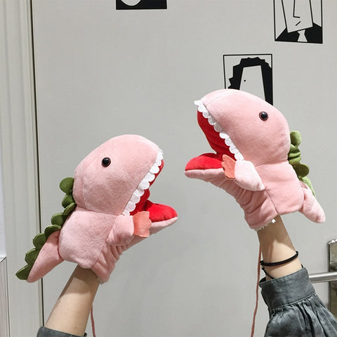 Gants dinosaures d'automne et d'hiver pour femme motif dessin animé