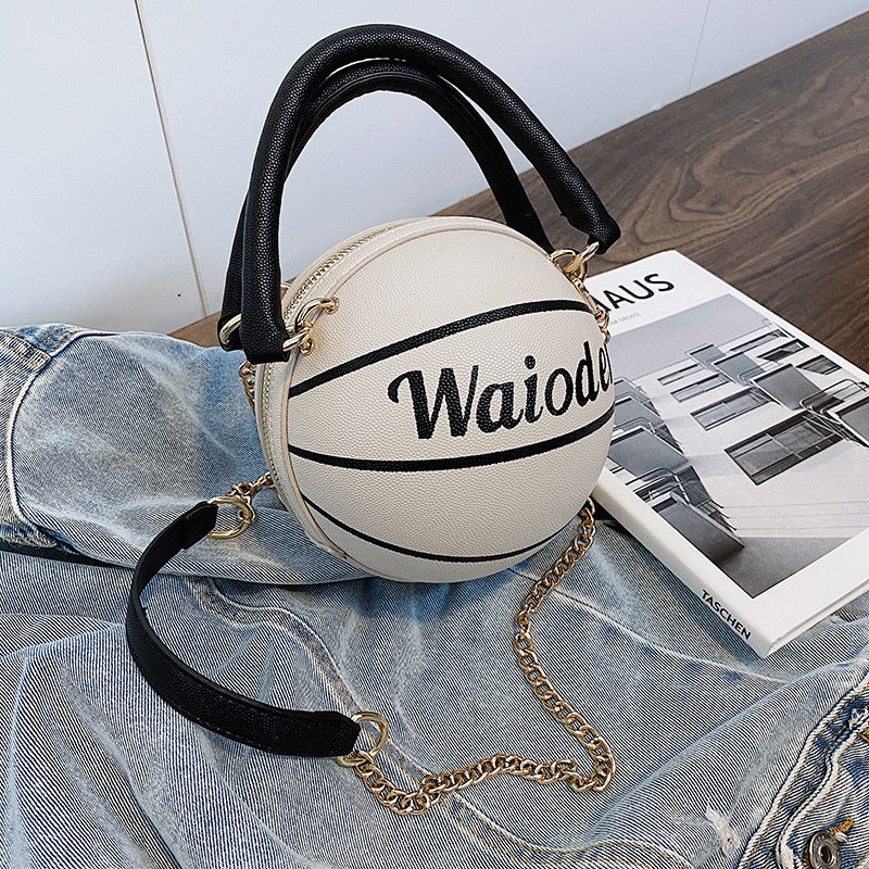 Basketball Shape Handbags and Purses for Women Chain Shoulder Crossbody Bag Girls Ladies HandBags - Fashionner
