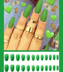 Frosted ballet fake nails - Fashionner