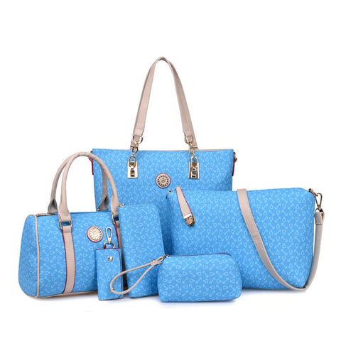 Sac à langer de type mère et bébé à motif arête de poisson, ensemble de six pièces, sac à langer bandoulière/sac à main