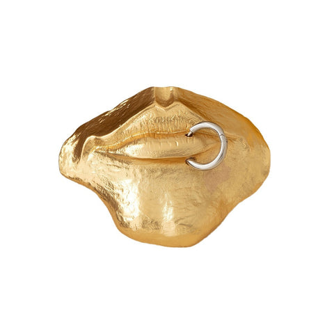 European and American hot devil's eye human face replica 18K abstract personalized brooch