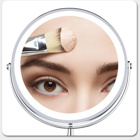 Dual sided 8" USB Wireless 1X&10X Rechargeable Vanity makeup mirror with lights - Fashionner
